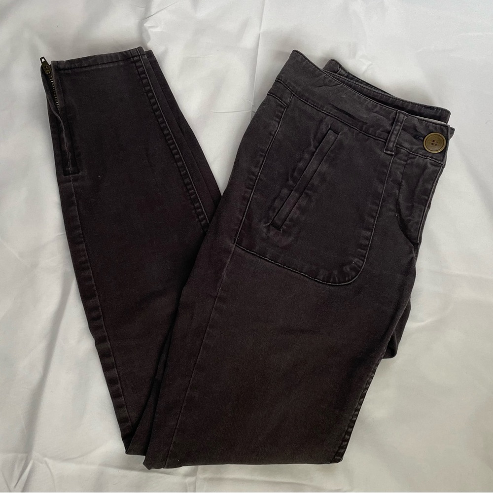 Loft Dark Grey Zipper Pants